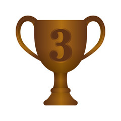 Trophy cup icon illustration. bronze ( 3rd place ) 