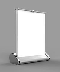 Double sided  A4 A3 PVC PP paper Table Top Set Stand Mini Roll Up Banner,Pull Up Banner Standee Banner Stand,Table Banner Stand,Banner Stands Product. 3d render illustration