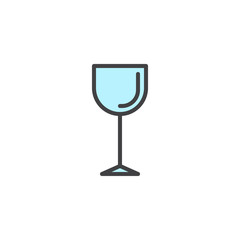 Wine glass filled outline icon, line vector sign, linear colorful pictogram isolated on white. Symbol, logo illustration. Pixel perfect vector graphics