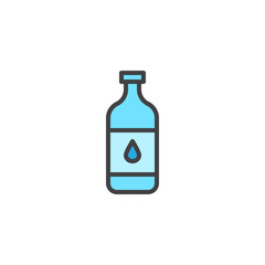 Water bottle filled outline icon, line vector sign, linear colorful pictogram isolated on white. Symbol, logo illustration. Pixel perfect vector graphics