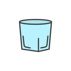 Vodka shot glass filled outline icon, line vector sign, linear colorful pictogram isolated on white. Symbol, logo illustration. Pixel perfect vector graphics