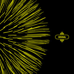 Obraz premium Array with dynamic particles. 3d futuristic technology style. Abstract background. Vector illustration.