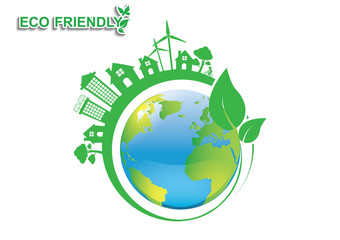 Ecology connection  concept background . Vector infographic illustration