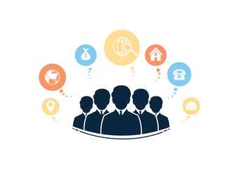 Infographics business people  team  flat design of  creative idea concept