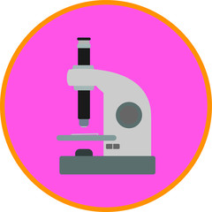 Science Lab microscope, flat art vector style object.