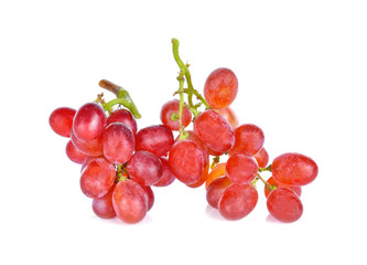Red grapes on a white background