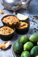 muffin with feijoa