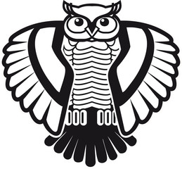 design for logo black and white owl