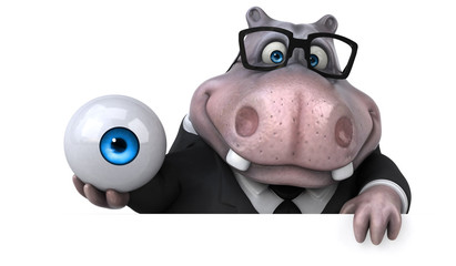 Fun hippo - 3D Illustration