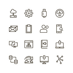 Data exchange icon set