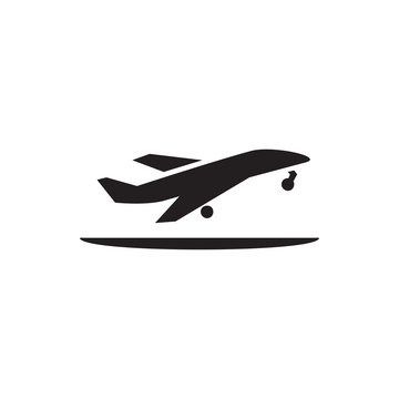 Plane Taking Off Icon Illustration