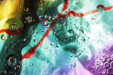 An artful colorful background with bubbles.