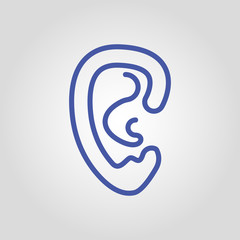 Ear isolated flat vector icon