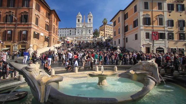 Piazza di Spagna and the Spanish Steps in Rome, Italy