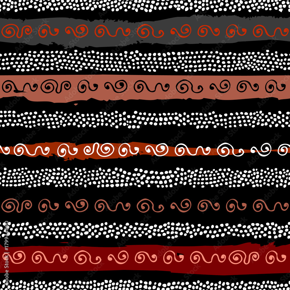 Poster ethnic boho seamless pattern in african style on black background. tribal art print. irregular polka