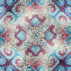 Fototapeta na wymiar Seamless background pattern. Irregular decorative geometric mosaic art tile pattern from uneven broken pieces.