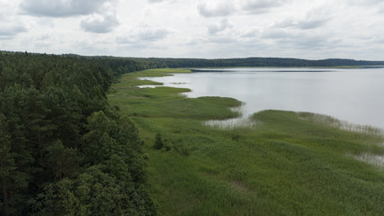 Fototapeta premium Jezioro Plateliai Litwa Widok z góry drona anteny