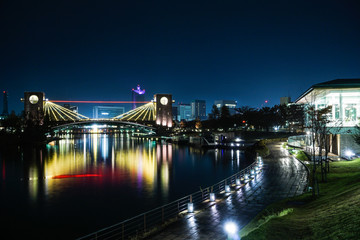 Fototapeta na wymiar 日本の夜景　富岩運河還水公園　富山県富山市