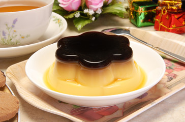   Pudding desserts catered on a table