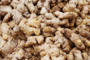 small africa ginger roots background