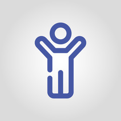 Man or woman silhouette vector icon. People concept. Human or person sign. 