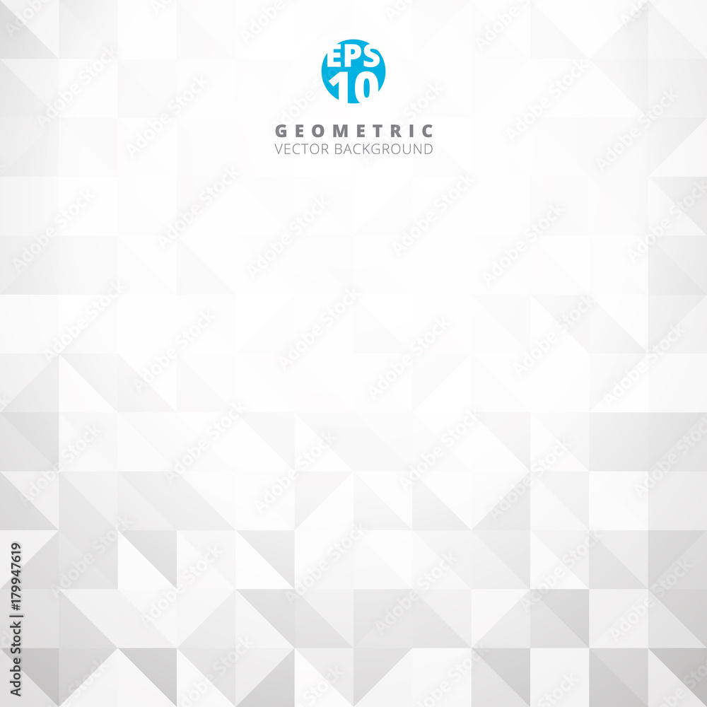 Aufkleber abstract gray triangle and square in grey and white color pattern, vector illustration