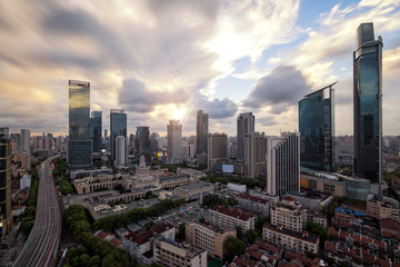 Fototapeta na wymiar Panoramic view of cityscape and city skyline 