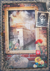 Lettere e cartoline italiane vintage di Venezia con vecchi francobolli