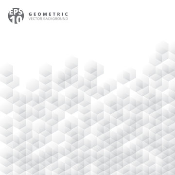 Abstract geometric hexagon white and gray grid mosaic background. Creative design templates.