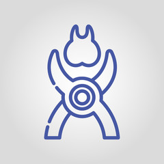 Tooth Nippers isolated flat vector linear icon