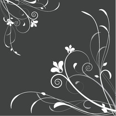 Vintage card with hand drawn flowers