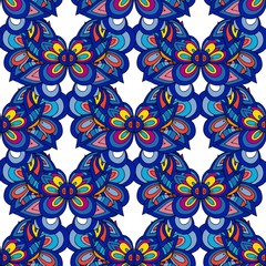 Ethnic boho seamless pattern. Tribal art print. Colorful border background texture. Fabric, cloth design, wallpaper, wrapping.