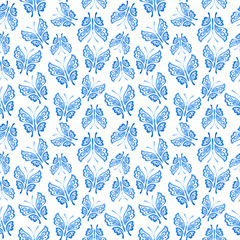 Seamless background with white butterflies. Vector eps10