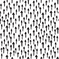 Seamless pattern with black and white ink painted arrows.