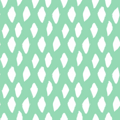 Seamless ink brush painted pattern with blue and white elements.