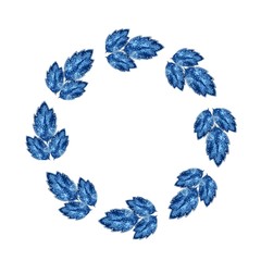 Watercolor floral frame. Element for design. Wreath with leaves