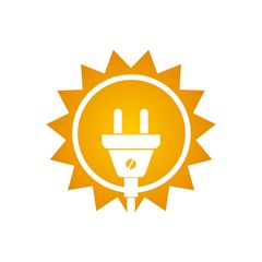 Solar energy design, Power electricity sun logo