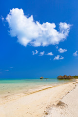 Cafe on tropical Maldives island