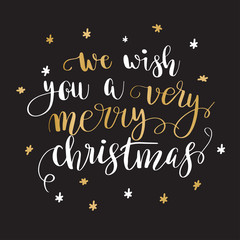 Christmas greeting card with calligraphy.