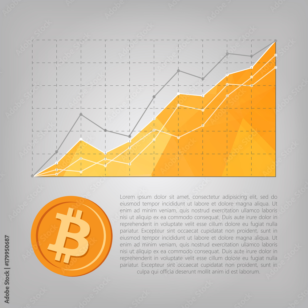 Poster bitcoin cryptocurrency statistics chart showing various visualiz