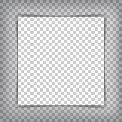 transparent plate with shadow on a chequered background