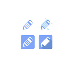 pencil blue icon on white background. logo. web. Symbols. vector illustration