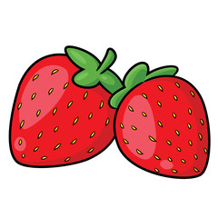 Obraz premium Strawberry Cartoon Illustration of cute cartoon strawberry.