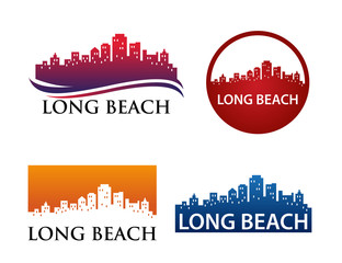 Long Beach Skyline Logo Template