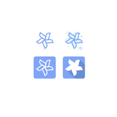 icon Flower blue vector on white background. logo. web. Symbols. design.  illustration