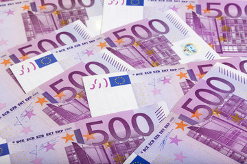 background of 500 Euros bills