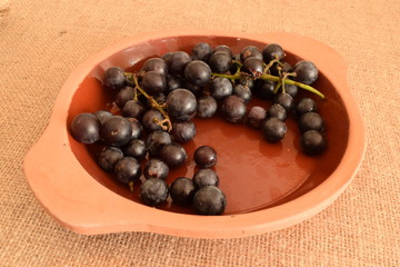 fresh grape on plate