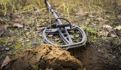 golden ring founded by metal detector