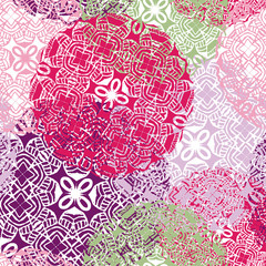 Vector seamless pattern with stylized flowers.