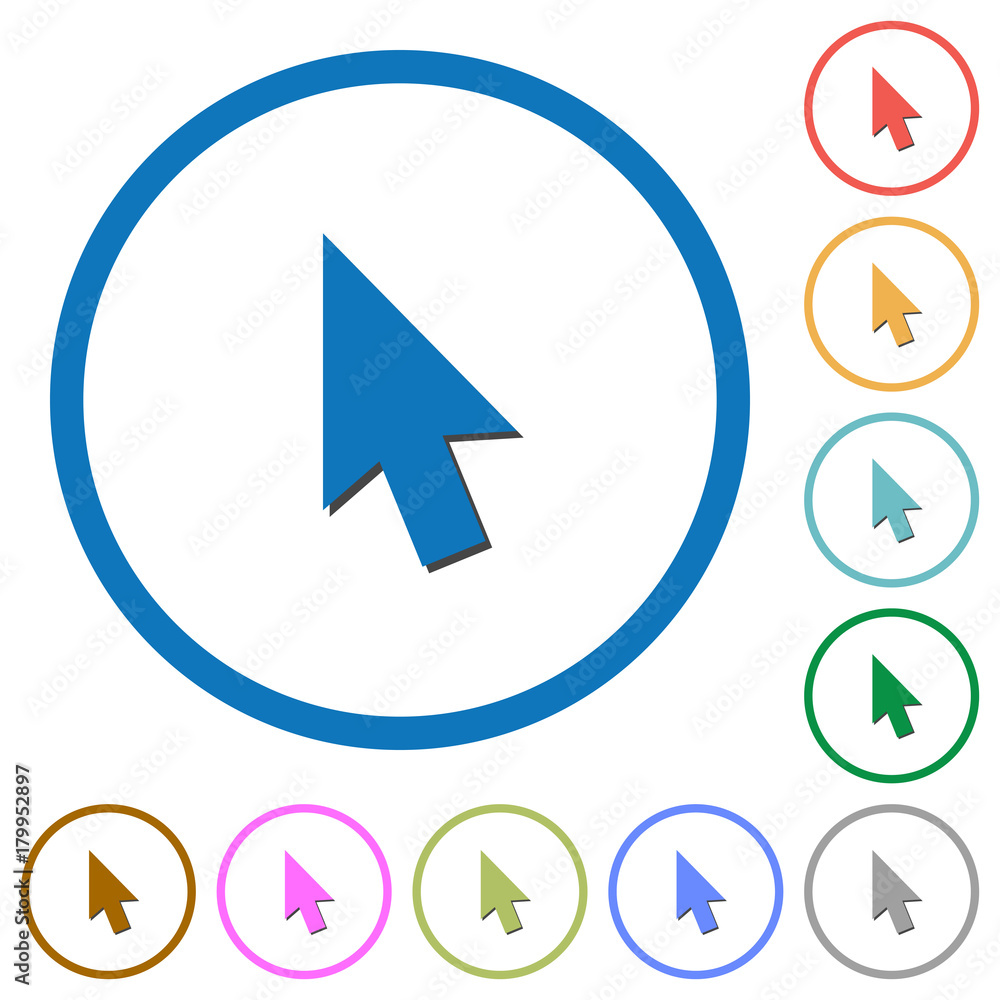 Poster mouse cursor icons with shadows and outlines